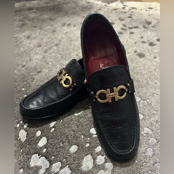 Ferragamo Ostrich Loafers - Picture 1 of 8